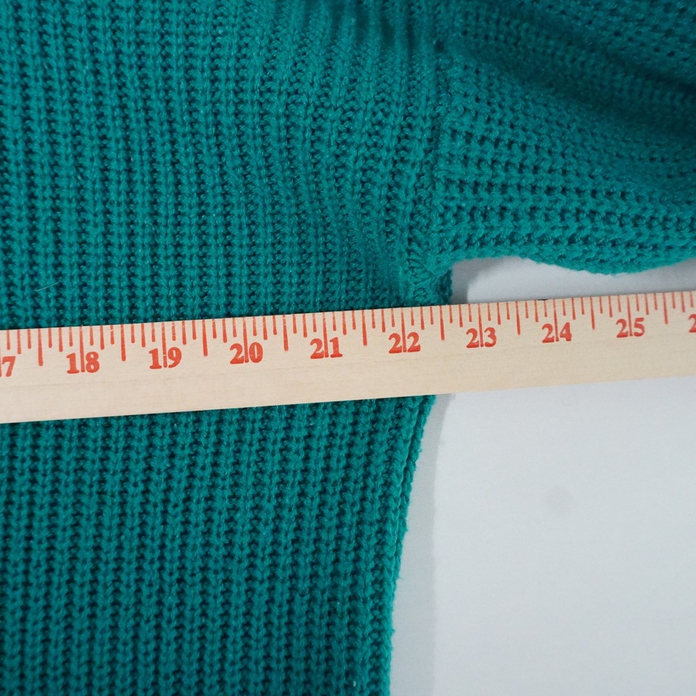 Amilano‎ Paris Milano New York Mock Neck Knit Sweater Medium Green Pocket - Picture 6 of 7